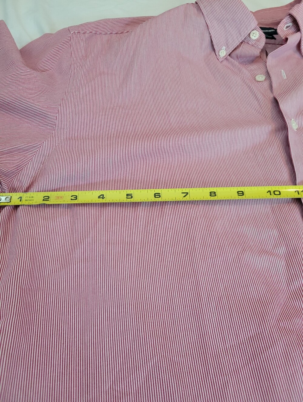 Vintage Ralph Lauren McMeel Shirt Men M Red/White Pinstriped Button down Cotton - Picture 8 of 14